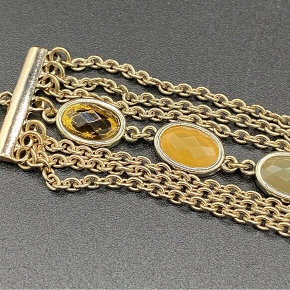 Banana Republic Chain Link Toggle Bracelet with Earthy Tones - NWT - Picture 1 of 13